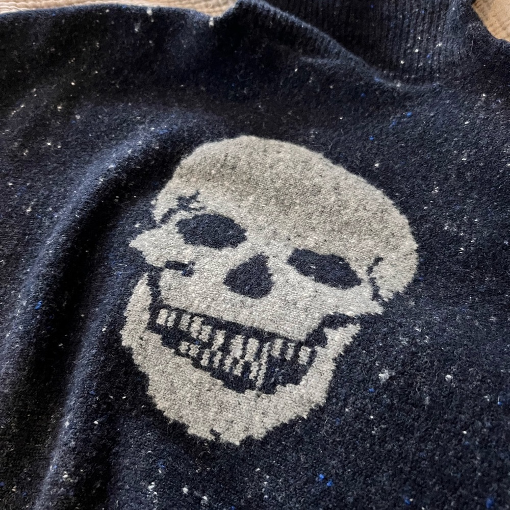 Skull Cashmere turtleneck cape sleeve sweater